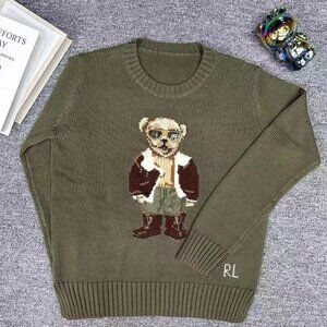 Polo Ralph Lauren Army green bear women's sweater